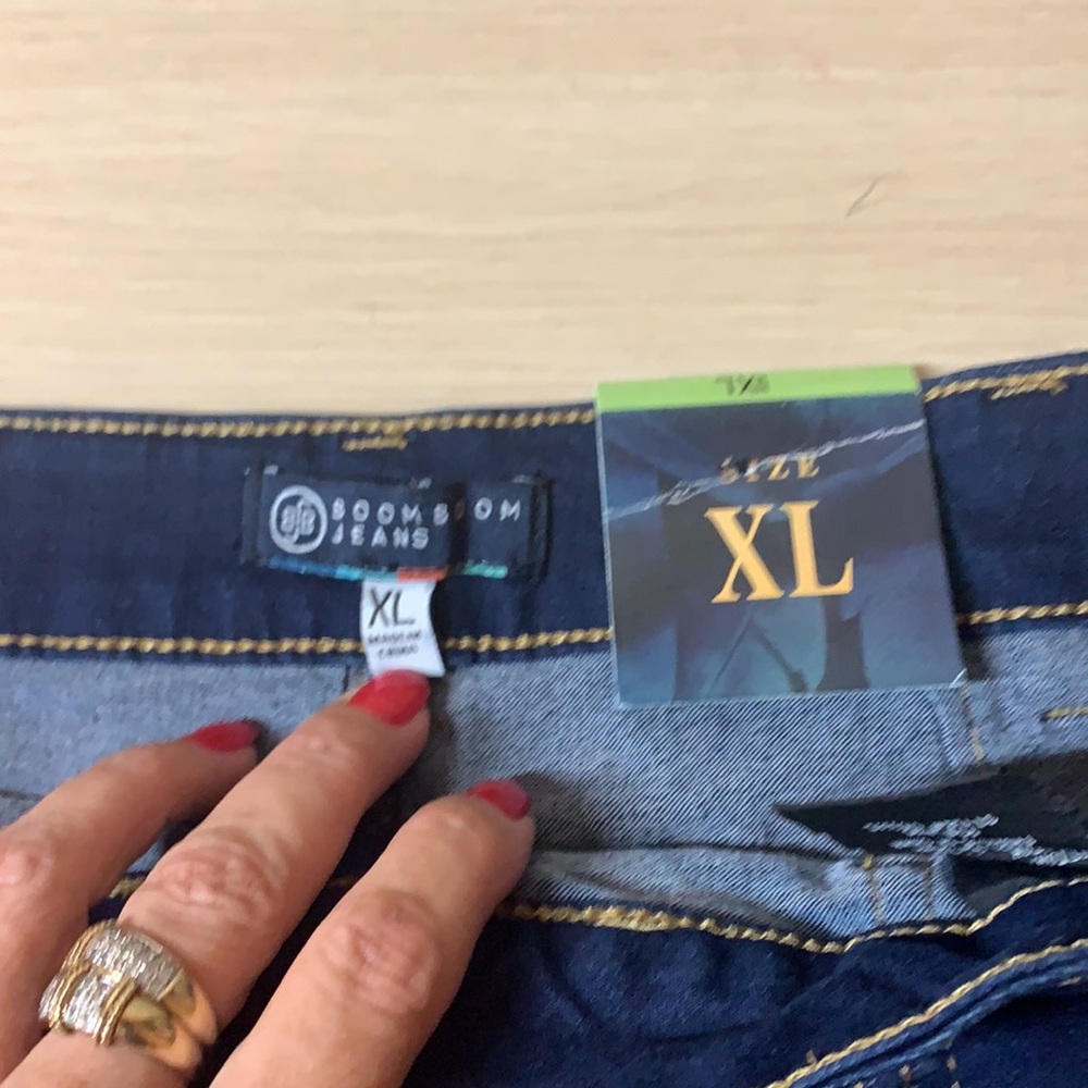Boom Boom Jeans Dark Denim Button Fly Skirt - Picture 12 of 17